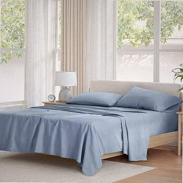 100% Cotton Sheet Set Breathable, Lightweight, Soft with 12" Elastic Pocket Fits
