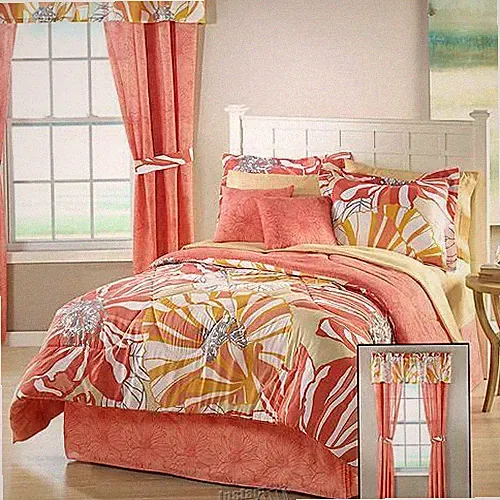 20 Piece 12"Deep Bedding Sheet Comforter Set Coral Springs King Cotton/Polyester