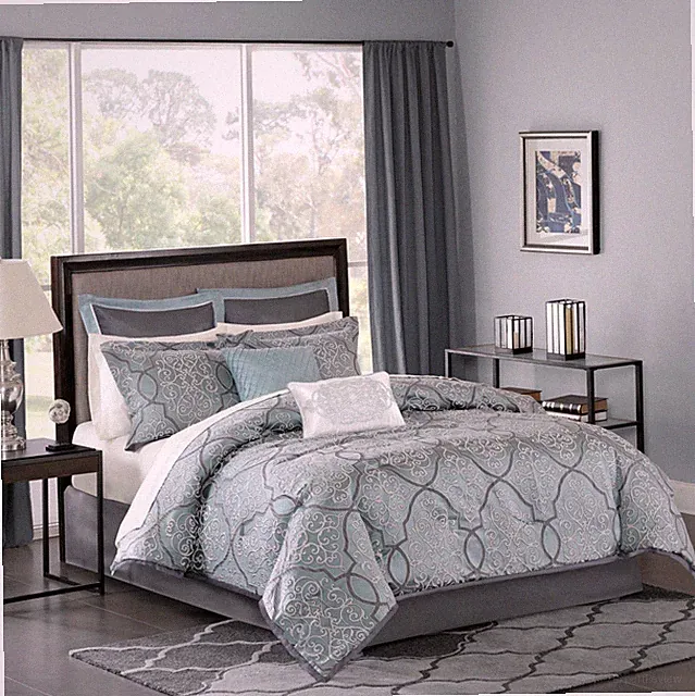 Madison Park Lavine 12 Piece Comforter Set with Cotton Bed Sheets