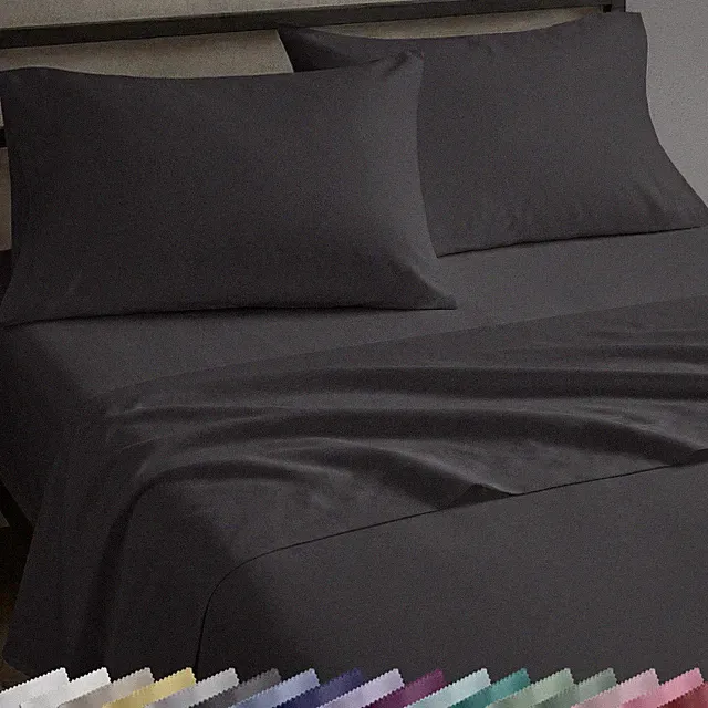 Natural 100% Cotton Sheets Full Size Bed Set with Deep Pockets - Soft Sateen...